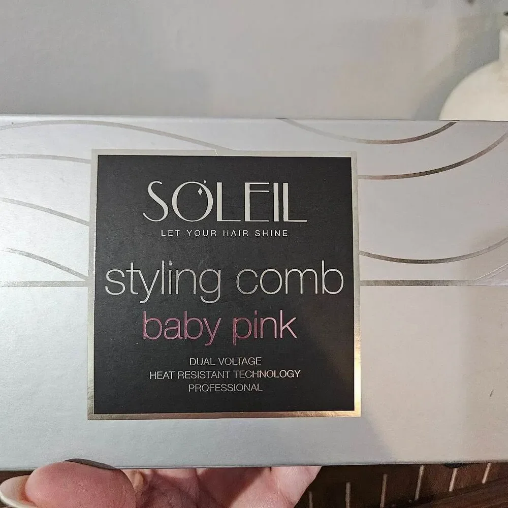 SOLEIL Styling Comb Heat Brush Straightener 450ºF -rose Gold -Model L40HBS-B46